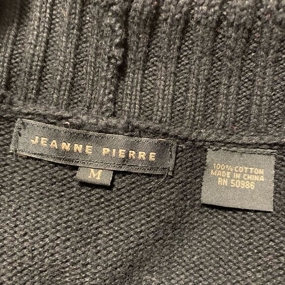 Jeanne Pierre Black Cowl Neck Sweater Sz M - Picture 4 of 6